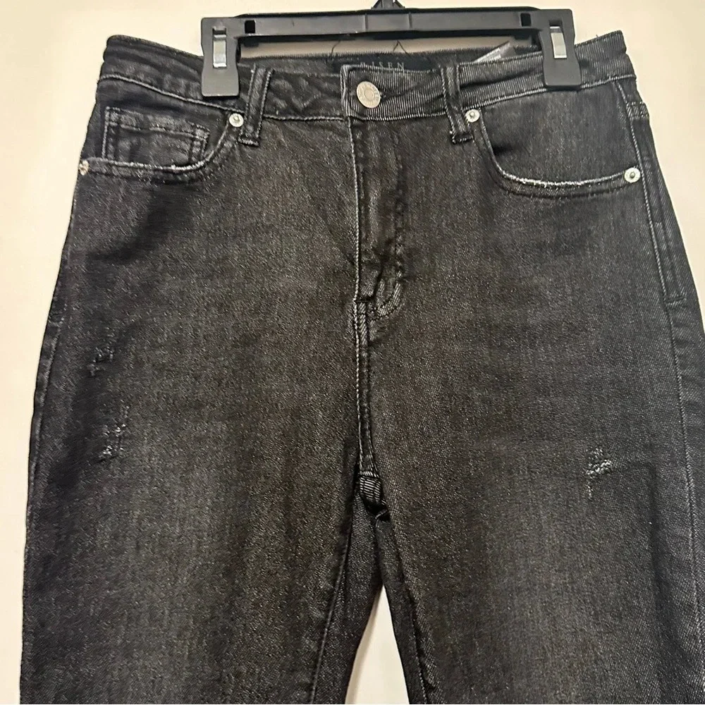 Risen black jeans frayed hem size 29/9 - Picture 2 of 9
